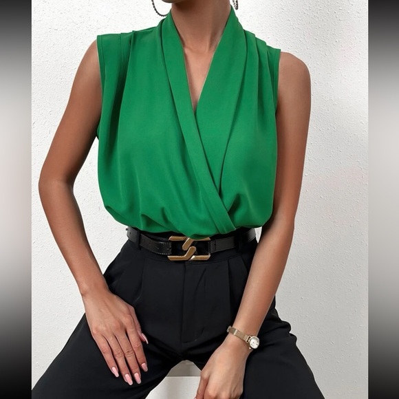 Luxe wrap hem surplice blouse - Picture 6 of 16
